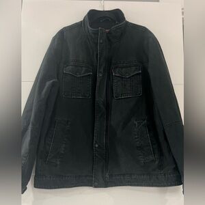 Levi's Black Trucker Jacket w/Quilt Lining, Men’s XL Jacket, Front Zip & Snap